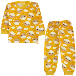 ست تیشرت آستین بلند و شلوار راحتی نوزادی مدل ببعی کد 4151 رنگ زرد