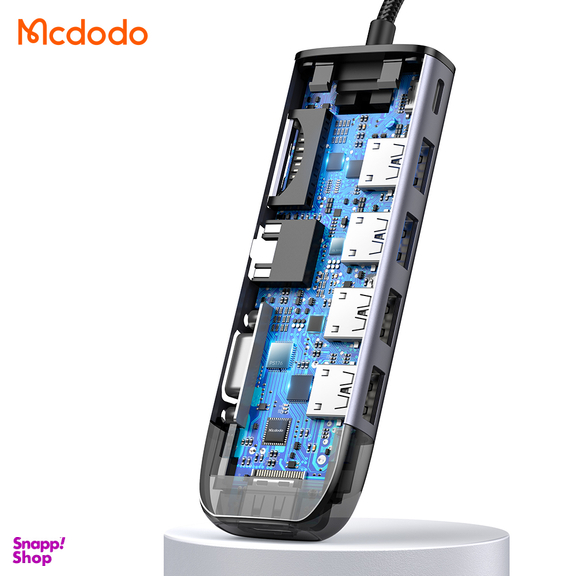 هاب 10 پورت USB-C مک دودو مدل HU-7420 طول 15 سانتی‌ متر