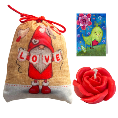 ست هدیه طرح شمع گل رز مجموعه 3 عددی