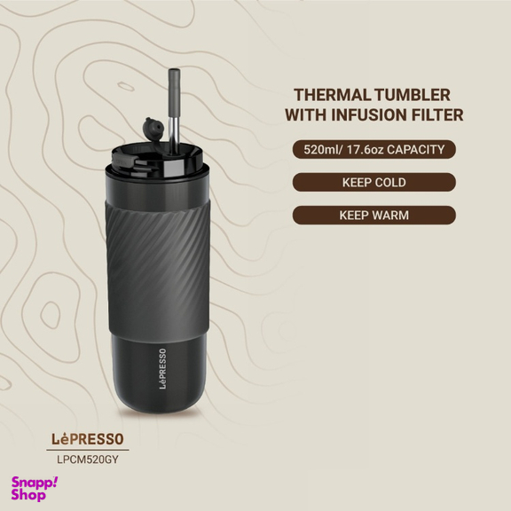 ماگ و فلاسک حرارتی با فیلتر دمنوش لپرسو مدل LPCM520GD گنجایش ۵۲۰ میلی لیتر