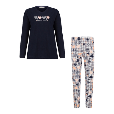 ست بلوز و شلوار راحتی زنانه کد 1048 رنگ سرمه ای