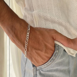 دستبند نقره مردانه مدل فیگارو کد 592