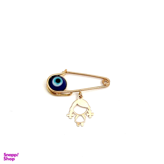 سنجاق سینه طلا 18 عیار نوزادی طرح چشم و نظر دختر کد 163002