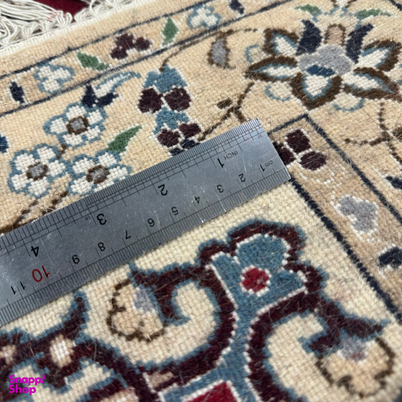 فرش دستبافت طرح نائین کل ابریشم