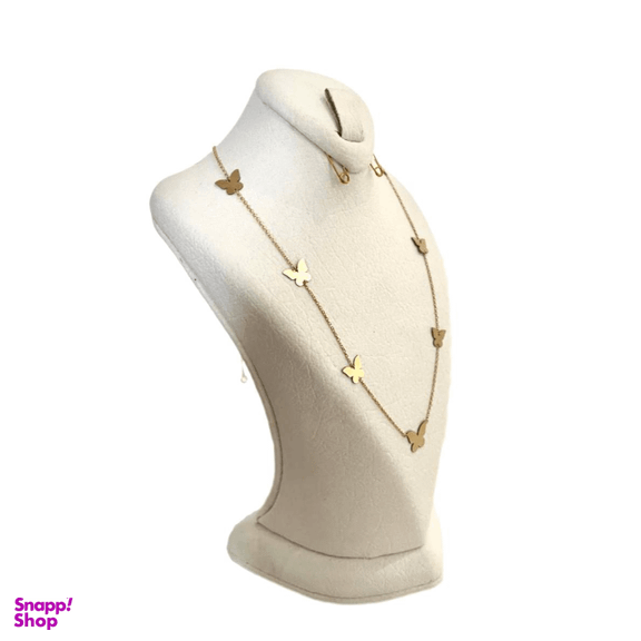 گردنبند طلا 18 عیار زنانه طرح پروانه کد 3344
