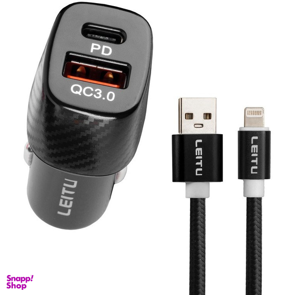 شارژر فندکی لیتو Leitu مدل 20 وات LC-C22 به همراه کابل USB-C
