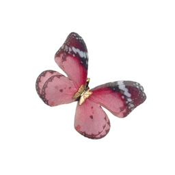 پلاک گردنبند طلا 18 عیار زنانه طرح پروانه صورتی