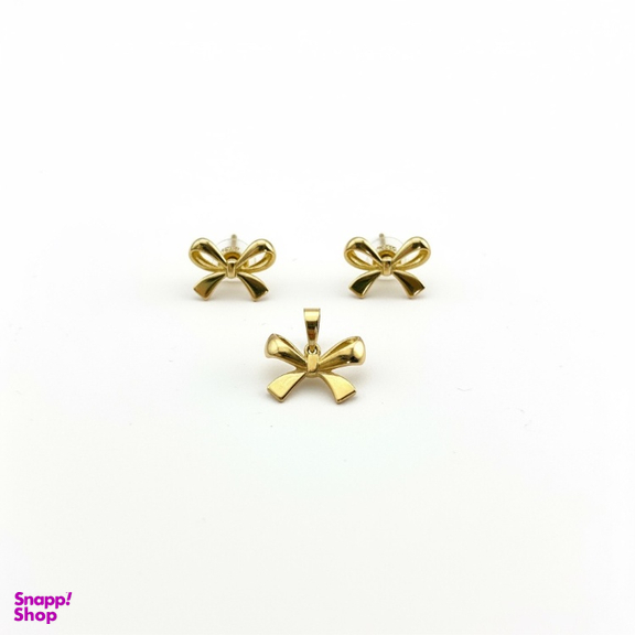 نیم ست طلا 18 عیار زنانه مدل پاپیون