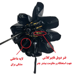 چتر تاشو دو فنره با چراغ قوه قابل چرخش مدل 00279
