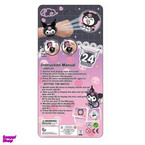 ساعت مچی پروژکتوری اسلاید دار مدل کرومی رنگ یاسی