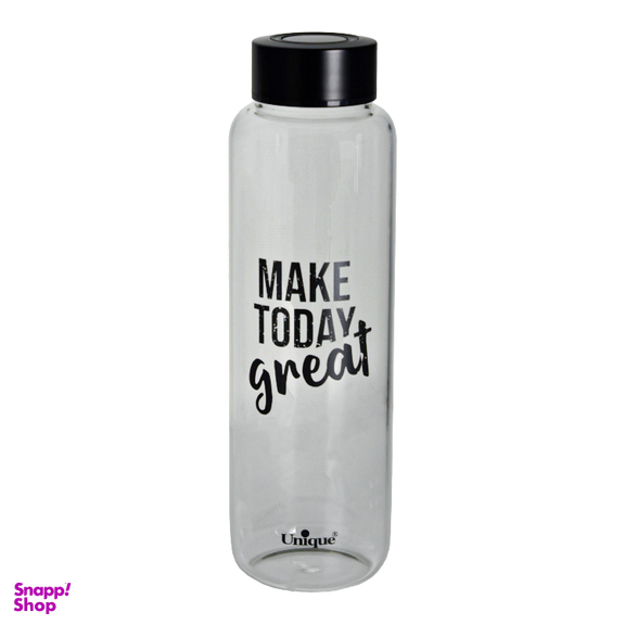 بطری شیشه ای یونیک طرح make today کد 3062