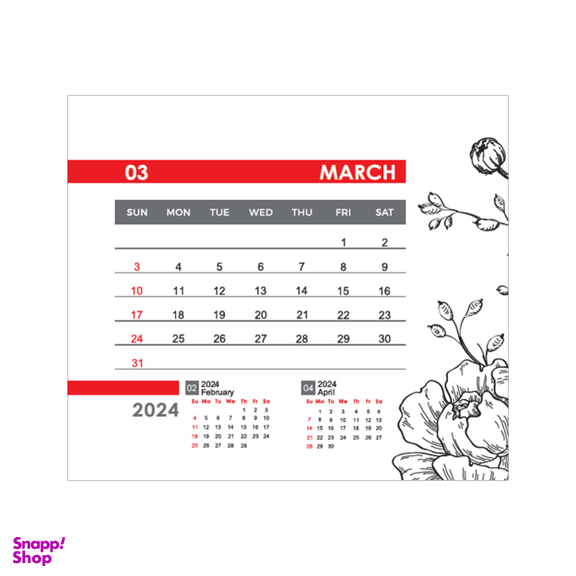 تقویم رومیزی سال 1403 پدیده نقش مدل Mini Soft Cover گلاسه کد 1467 بسته 2 عددی