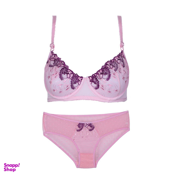 ست شورت و سوتين زنانه پترپوت مدل هارنس دار کد 6214 رنگ صورتی