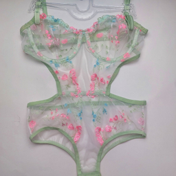 لباس خواب زنانه نوشه پوش مدل بادی توری فنردار کد 907