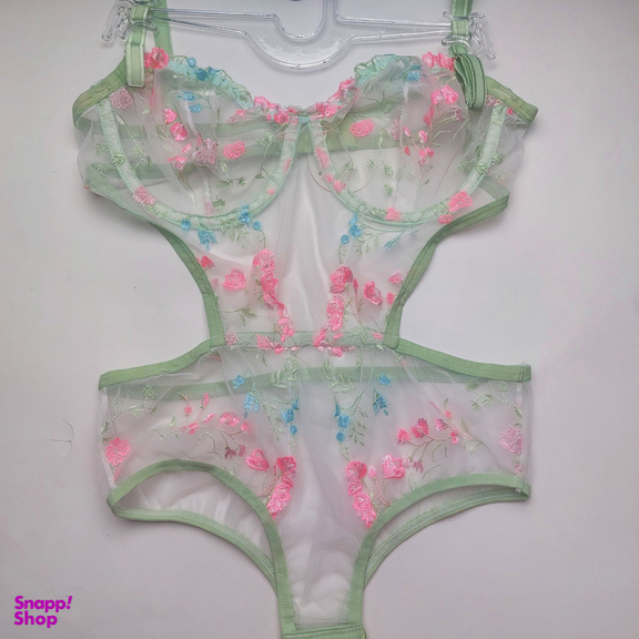 لباس خواب زنانه نوشه پوش مدل بادی توری فنردار کد 907