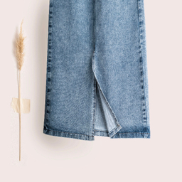 دامن جین زنانه دی تی مد کد 381 رنگ آبی