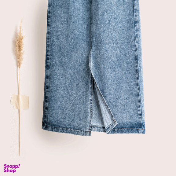 دامن جین زنانه دی تی مد کد 381 رنگ آبی