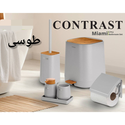 ست سرویس بهداشتی 6 پارچه کنتراست مدل میامی چوب