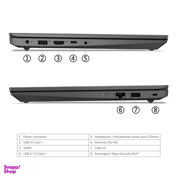 لپ تاپ 15.6 اینچی لنوو مدل V15 G4 IRU-i3 1315U-16GB DDR4-512SSD-TN-W کاستوم شده