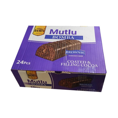 کیک براونی با مغز و روکش کاکائو شیری بنیس وزن 50 گرم بسته 24 عددی