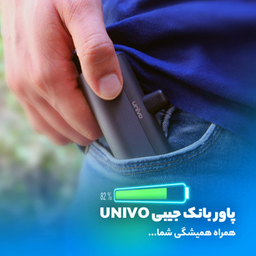پاوربانک جیبی یونیوو مدل Type- C کد 103 ظرفیت 4500 میلی‌ آمپر ساعت