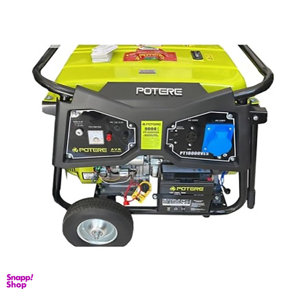 موتور برق پوتر مدل PT18000VES استارتی 9 کیلووات به همراه چرخ و دسته