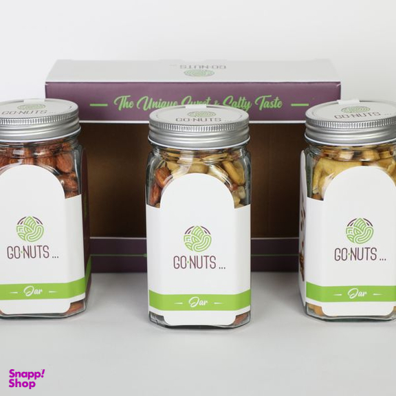 آجیل هدیه گلبر 3 مخلوط و بادام درختی و بادام هندی گوناتس وزن 900 گرم