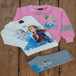 ست لباس دخترانه طرح فروزن مجموعه 3 عددی