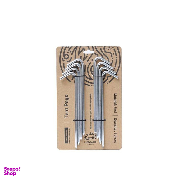 ميخ فولادی چادر لايف کمپ کد 45850 بسته 8 عددی