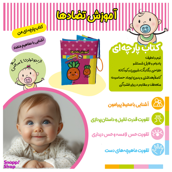 کتاب پارچه ای آموزش تضادها اثر فریبا زمانی انتشارات پاساد