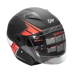 کلاه کاسکت بدون فک فلش مدل 868 matt black-red-white