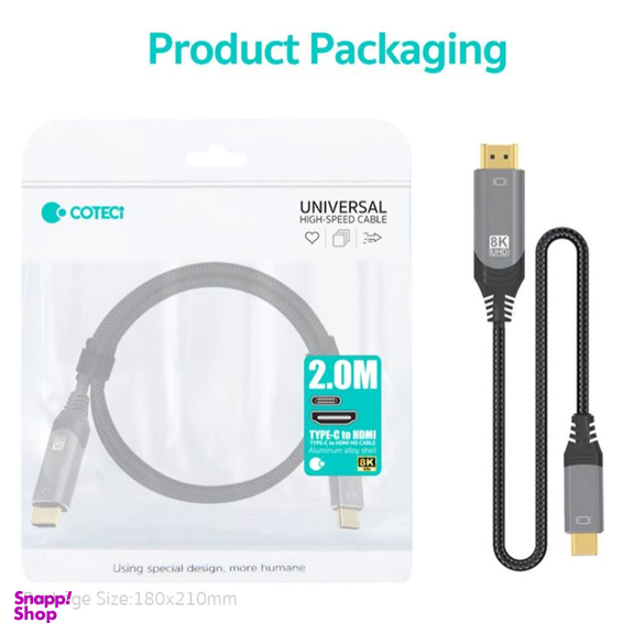 کابل تبدیل Type-C به HDMI کوتتسی مدل 87410 طول 3 متر