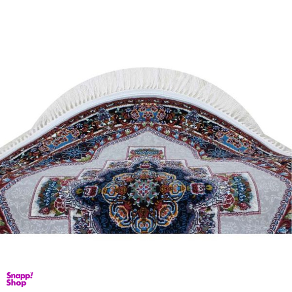 فرش ماشینی مدل گرد طرح ناردون زمینه فیلی