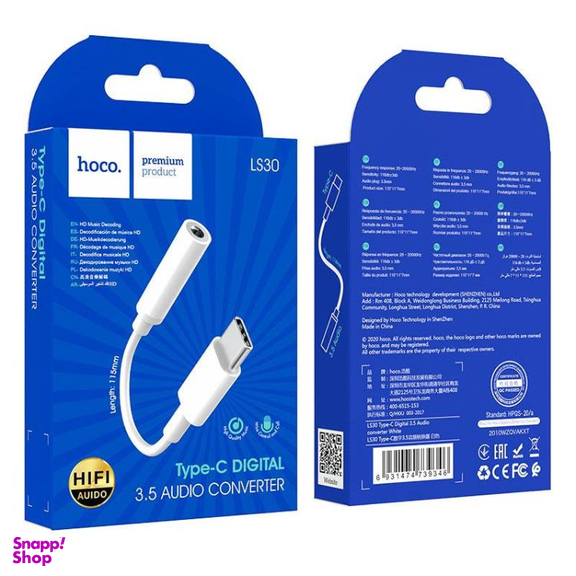 مبدل صدا Jack 3.5mm به Type-C هوکو مدل LS-30