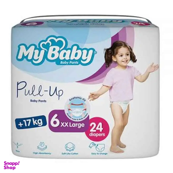 پوشک شورتی بچه مای بیبی خیلی خیلی بزرگ سایز 6 بسته 24 عددی