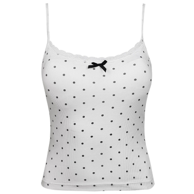 کراپ تاپ زنانه ماییلدا مدل پددار خال خالی کد 5301-6853 رنگ سفید