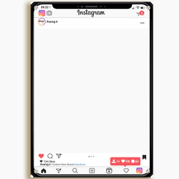 تخته وایت برد شیشه ای عکسنگ طرح اینستاگرام مدل AXANG-INSTA سایز 80×60 سانتی متر