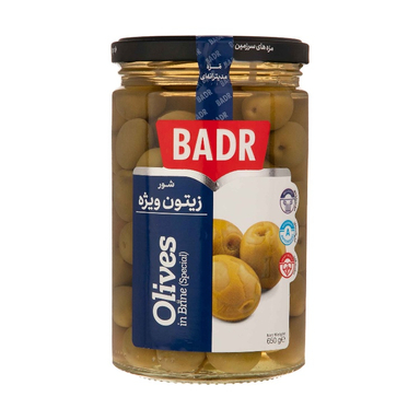 زیتون ویژه شور بدر وزن 650 گرم