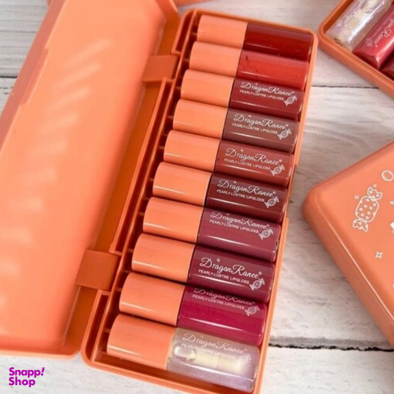 رژ لب دراگون رانی مدل Pearly Lustre Lip Gloss کد DR23 مجموعه 10 عددی