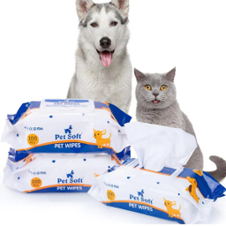دستمال مرطوب سگ و گربه پت سافت کد Wipes-01