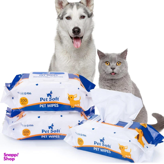 دستمال مرطوب سگ و گربه پت سافت کد Wipes-01