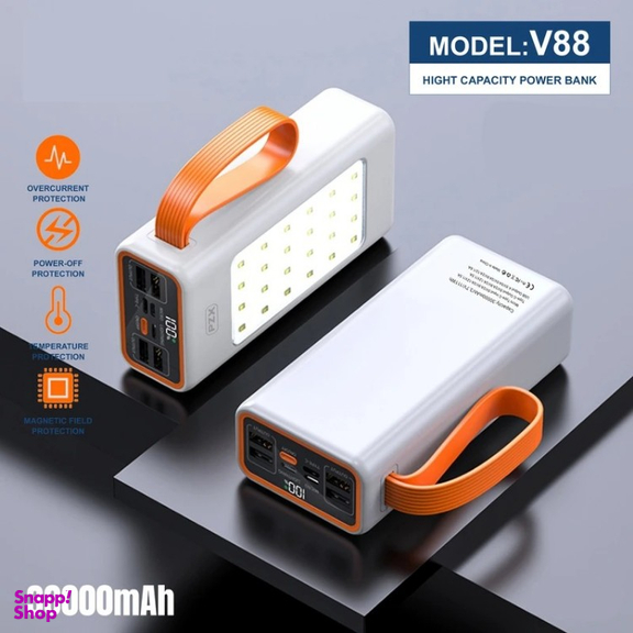 پاوربانک پی زد ایکس مدل V88 Fast Charge 22.5W ظرفیت 30000 میلی آمپر ساعت