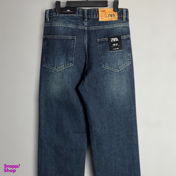 شلوار بگ مردانه طرح زارا کد 3630 رنگ آبی تیره