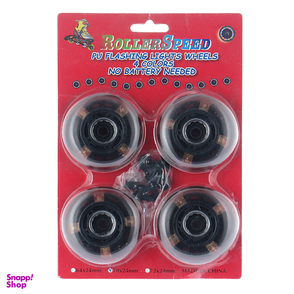 چرخ اسکیت LED دار مدل 70mm بسته 4 عددی