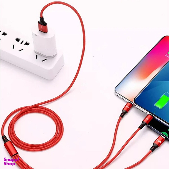 کابل تبدیل USB به MicroUSB/Type-C/Lightning آزرا مدل DC352 طول 1.2 متر