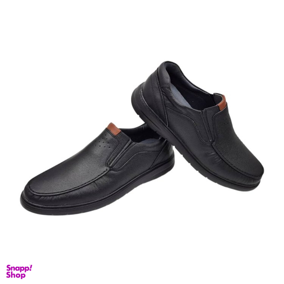 کفش طبی مردانه چرم ریباری مدل C11 رنگ مشکی