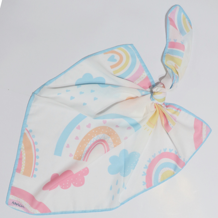 مینی اسکارف دخترانه طرح رنگین کمانی کد 1040