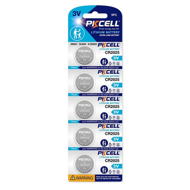 باتری سکه ای پی‌کی سل مدل CR2025 3V Lithium Manganese بسته 5 عددی