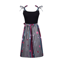 پیراهن یقه گرد زنانه افراتین مدل نازگل کد 9609 رنگ مشکی