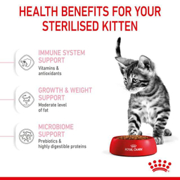 غذای خشک بچه گربه رویال کنین عقیم شده مدل Kitten Sterilised وزن 2000 گرم